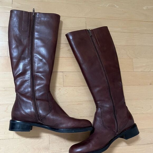 Ecco HOBART 25MM Zip Tall Riding Leather 3 Side Buckle Boot 8-8.5 - Picture 11 of 16